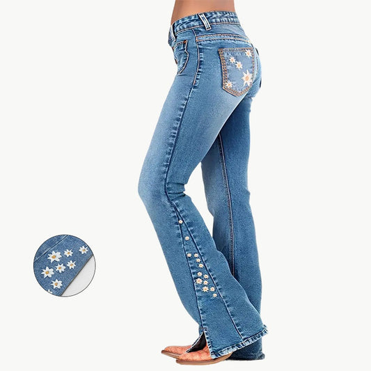 Women's High-Waist Star Patch Jeans