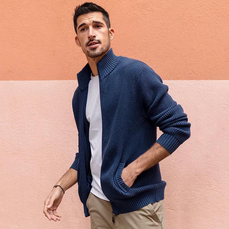 Spring Autumn Men's Cardigan Vinylon Coat