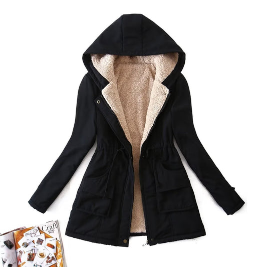 Loose Drawstring Waist-tight Parka