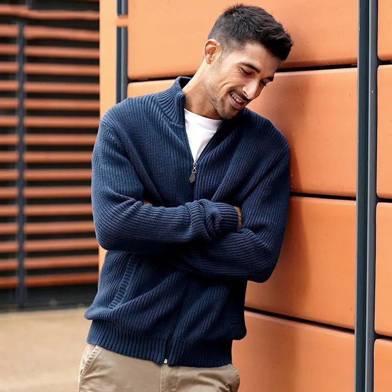 Spring Autumn Men's Cardigan Vinylon Coat